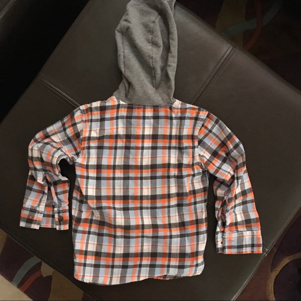 Toddler Boy’s plaid shirt with hoodie